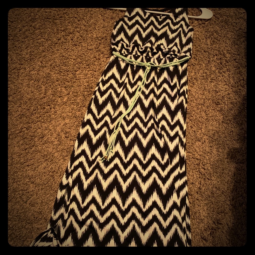 Ankle length chevron print girls dress